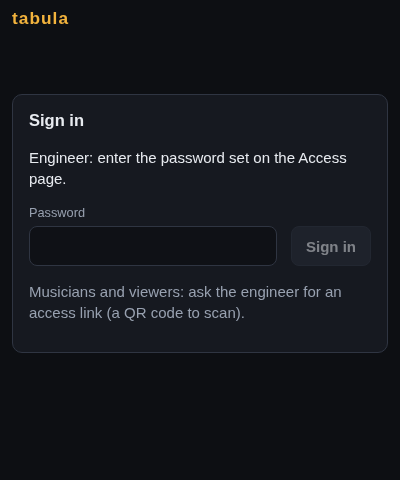 The sign-in page on a phone